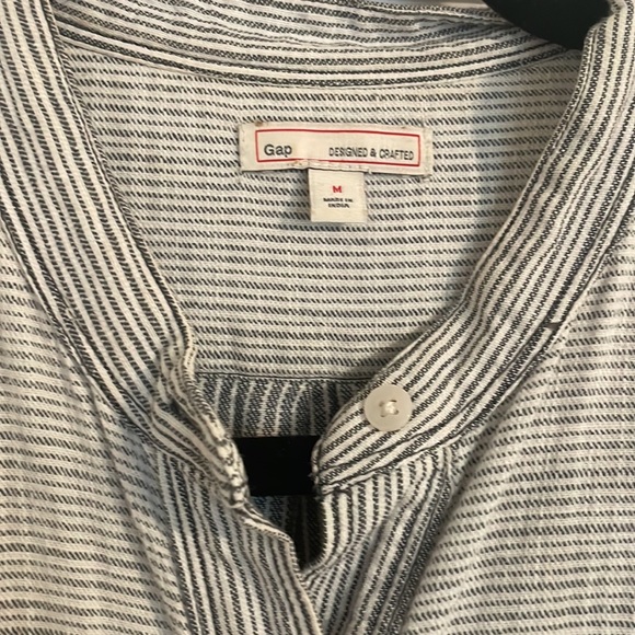 GAP gray-striped long-sleeve shirt dress - Picture 3 of 5